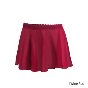 JUPE Mini jupe de Ballet pour filles,tenue de danse,en mousseline de soie,blanche,noire,à nouer,9 couleurs,pour - Wine Red-150-170CM