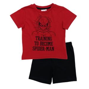 PYJAMA Pyjama court enfant Spiderman Rouge/noir de 3 à 8a
