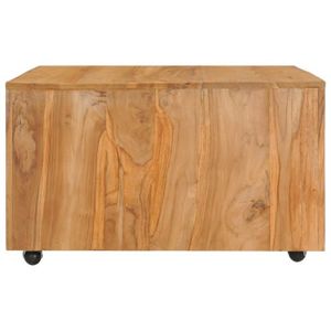 TABLE BASSE Table basse en bois de teck massif - VINGVO - 80x80x40 cm - Finition huilée - Style campagne