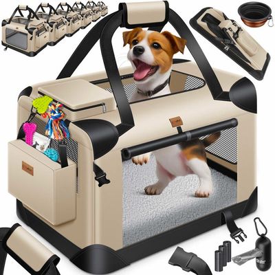 Transporttas XL - reismand - hondenmand - hondenbed - mobiele kooi voor hond - 106 x 78 x 78 cm