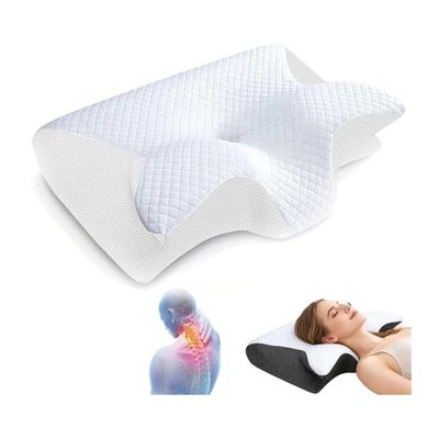Oreiller Ergonomique Mémoire De Forme Anti-ronflement - Pour Dormeurs Sur Le Côté, Dos Ou Ventre (blanc) - 4