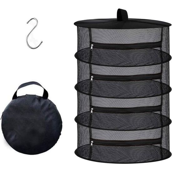 HIULLEN Filet De Séchage Herbes 4 Couches 80x60cm - Séchoir Suspendu Avec Fermetures Éclair Pour Plantes, Fruits Et Légumes