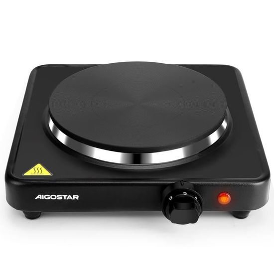 Plaque De Cuisson électrique Portable 1500W Aigostar - 5 Niveaux, Fonte, Surchauffe Protection