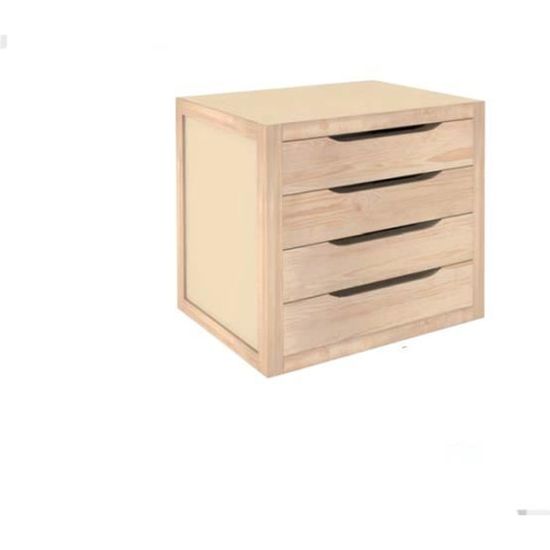 Meuble Rangement Bois Pin Massif Astigarraga - 3 Étagères Réglables - 53,5x70,8x33cm - Style Montessori