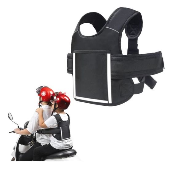 Harnais De Sécurité Moto Pour Enfant 1-12 Ans - Avec Bandes Réfléchissantes Et Poche - Ajustable (73-169 Cm)
