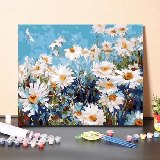Peinture Par Numéros Adulte – Cœur Fleuri, Toile 40x50 Cm, Kit Complet Avec Peintures Et Pinceaux - 4