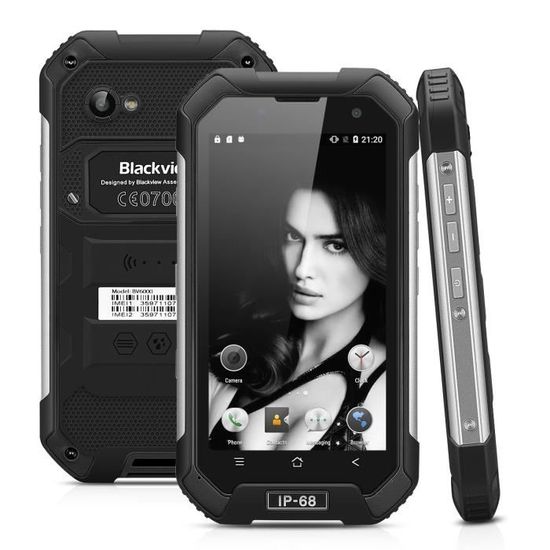 Blackview BV6000S 4G Smartphone IP68 Etanche 4.7 Pouces Android 6.0 MT6735 Quad-core 1.3 GHz 2GB ROM 16GB RAM 2MP-8MP Débloqué Noir