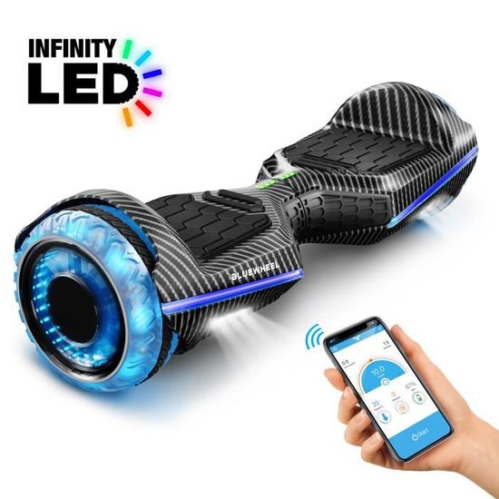 Hoverboard HX360 de 6 5 Pouces Marque de qualite Allemande Pneus a LED Infinity App Mode securite Enfants Haut parleur Cdiscount Auto