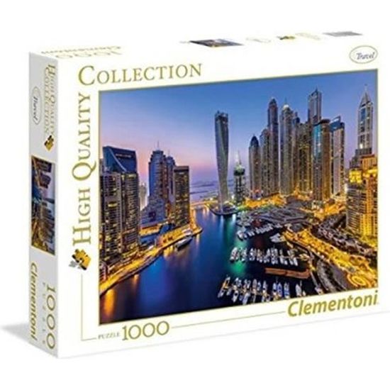 Puzzle 1000 pièces - Dubai - Clementoni - Voyage et cartes - Garantie 2 ans