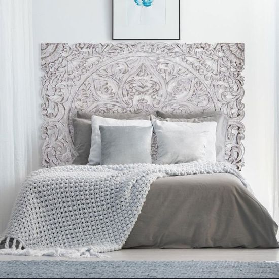 Tête De Lit Design En Velours sofia 180cm Bleu - Tête de lit BUT