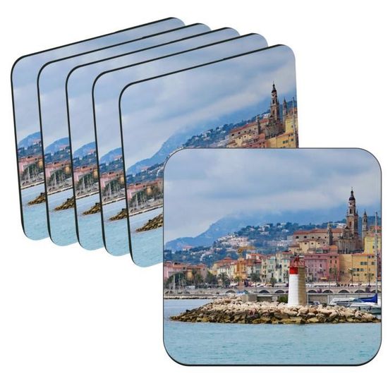 Lot De 6 Dessous De Verre Personnalisables, Légers Et Pratiques – Idéals Pour La Maison, Le Restaurant Ou Le Bureau – Choix De 4 Formes