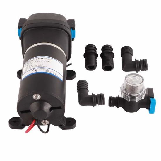 Pompe à Membrane Auto-amorçante 12VDC 18.9LPM 5.0GPM Débit Nominal Avec Fusible 15A Pour Yacht RV
