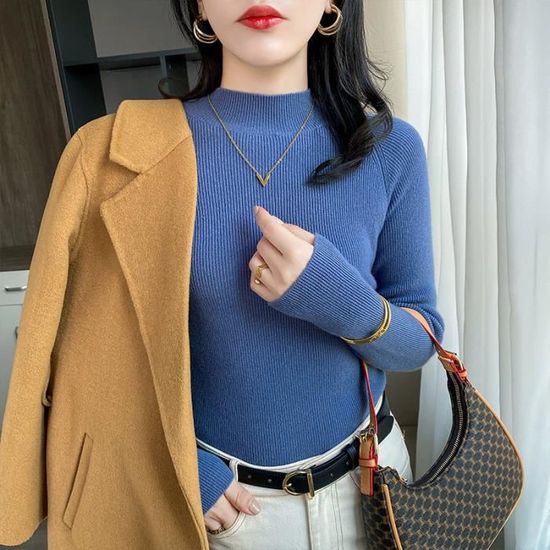 Pull Femme Chic Et Léger En Laine - Cachemire Doux, Coupe Ample, Manches Longues - Pour Un Look élégant Et Confortable
