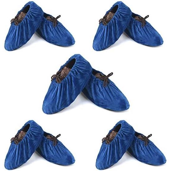 Couvre-Chaussures, Surchaussures lavables Couvre-Chaussure Anti Glisse  Réutilisables Antidérapant Chausson avec Flanelle- Bleu - Cdiscount Auto