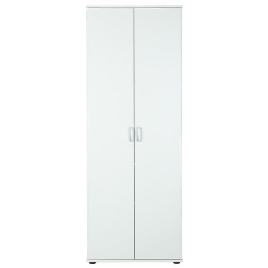 Armoire de rangement blanche de 2 portes L.70 x P.34 x H.189 cm