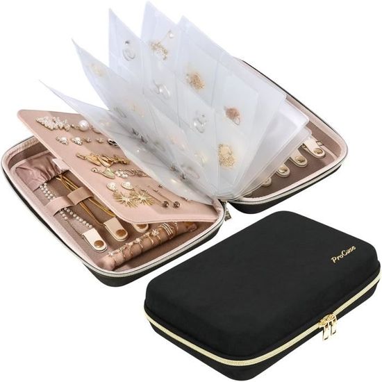 Sac à Bijoux Rouleau Voyage Imperméable Rose - Organisateur Pliable Pour Colliers, Bracelets, Boucles D'Oreilles, Bagues