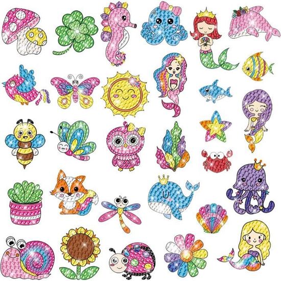 Kit Diamond Painting 4 Pièces Papillons 5D - Autocollants Mosaïque Pour Enfants Et Adultes Débutants