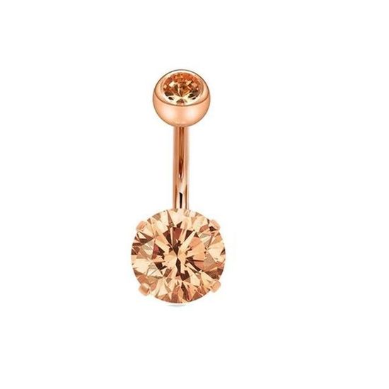 Barre De Nombril Noire En Acier Inoxydable 14g - Bijou Piercing Nombril 6-14mm - Style Diamant