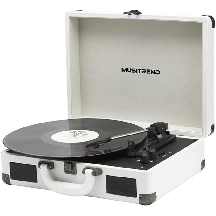Lecteur Vinyle Vintage Avec Haut-parleurs Intégrés – Écoutez Vos Vinyles Partout, Style Rétro Assuré !