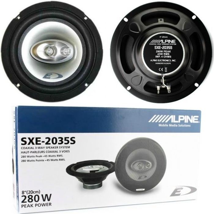 2 ALPINE SXE-2035S haut-parleurs coaxiaux 3 voies 20,00 cm 200 mm 8\