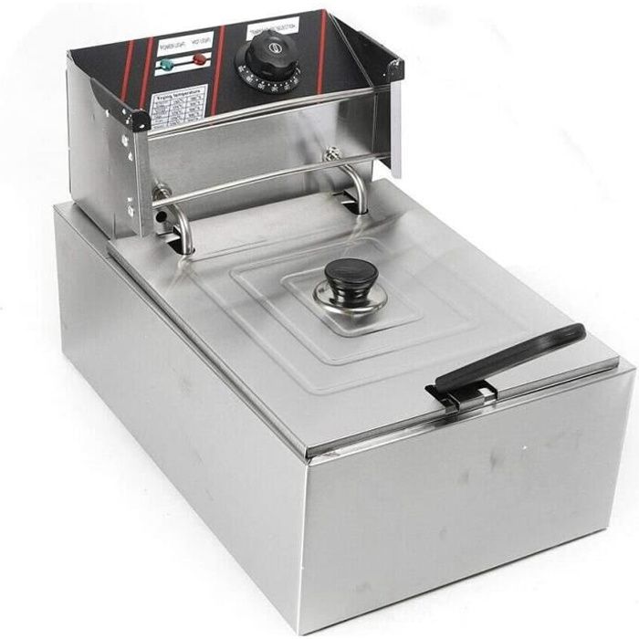 Friteuse en acier Inoxydable, grande capacité de 5.5L avec couvercle
