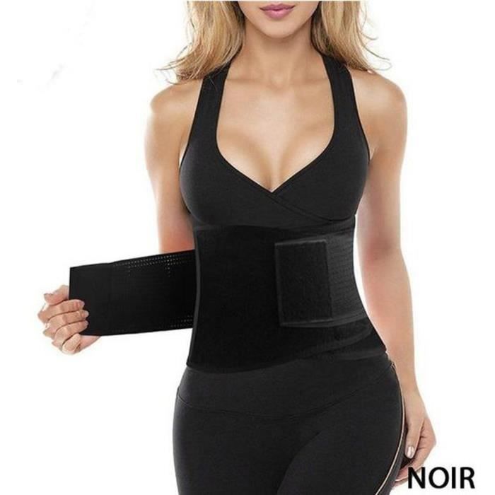 NANDO CEINTURE SUDATION CORSET GAINE SAUNA MINCEUR AMINCISSANT INTENSIVE CORRECTEUR SOUTIEN LOMBAIRE SPORT FITNESS NOIR 44/2XL