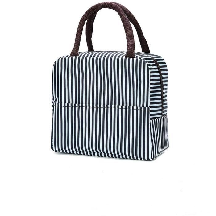 Sac Isotherme Repas Bureau Lunch Bag Sac à déjeuner Fraîcheur Sac de Transport Repas Pique-Nique Sac de Poche Toile Imperméable isol