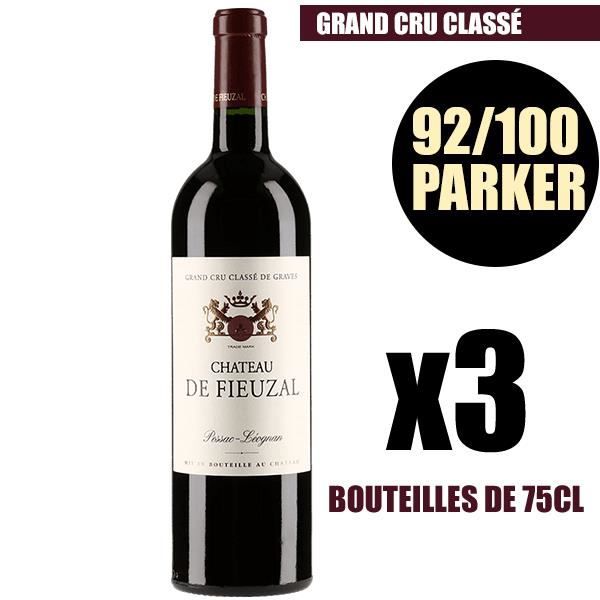 X3 Château Fieuzal 2009 75 cl AOC Pessac-Léognan Rouge Grand Cru Classé Vin Rouge