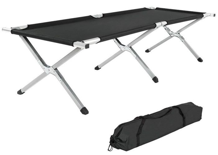 Lit de camp pliable XL 190cm + housse noir 2008027