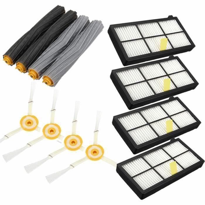 12PCS kit Filtre + Brosse Latérale 3 Bras Pr iRobot Roomba 800 Series 870 880