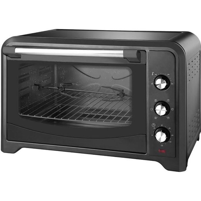 WHITE & BROWN MF 700 B-Mini four multifonction-70 L-2400 W-Voûte, sole ou convection-Rotissoire et chaleur tournante-Noir
