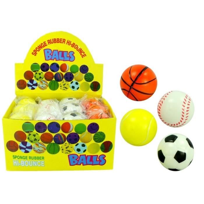 Balle rebondissante soft -Sport- Ø 6cm modèles assortis - Qualité COOLMINIPRIX®