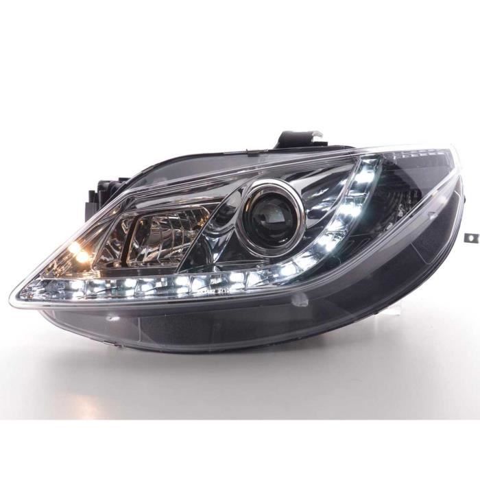 Paire de feux phares Daylight DRL Led Seat Ibiza 6J 08-12 Chrome