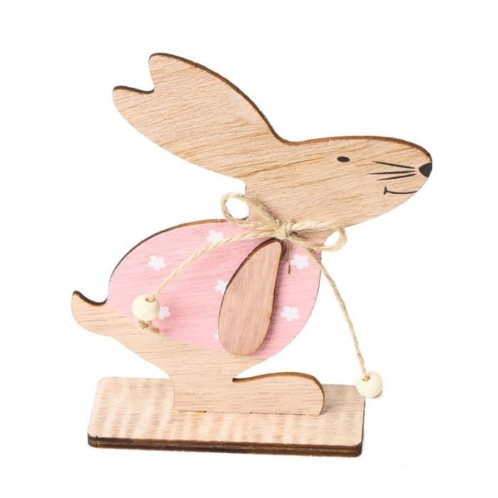 2 pièces beau mignon drôle arc modèle créatif lapin bois décor pour fête pâques magasin maison CLAPIER