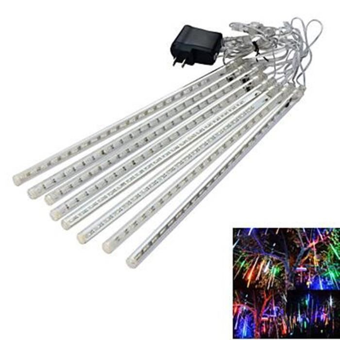 Imperméable à l'eau 50 CM pluie de pluie de météore 8 Tubes LED lumières de chaîne de - Modèle: multi color EU Plug - MILEDCB08126