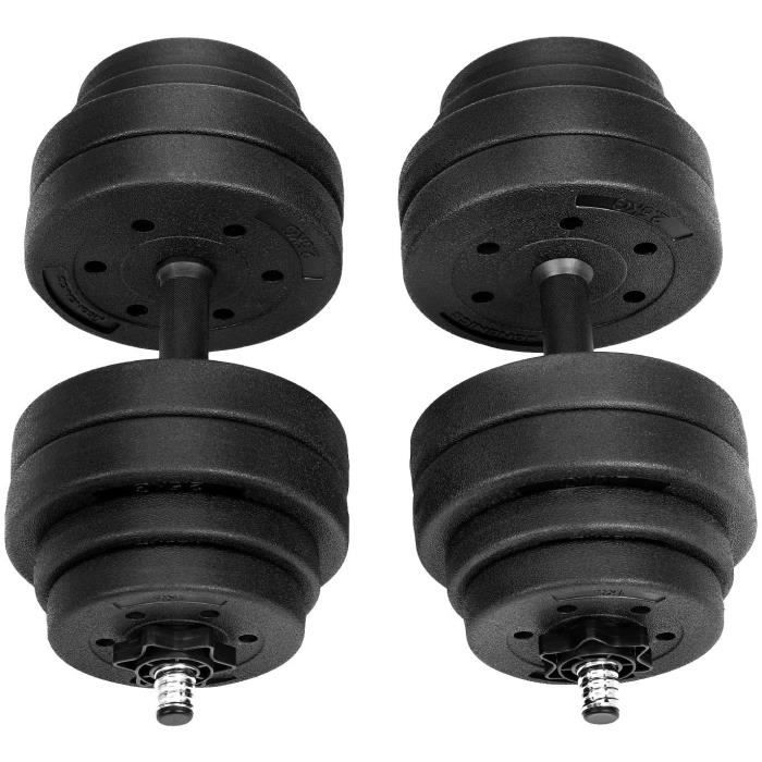 SONGMICS haltères Lot de 2 Courts Revêtement Plastique 20 kg, 30kg, 40kg30