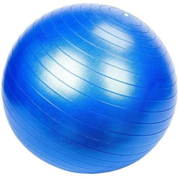 Ballon de Grossesse, Ballon de Fitness, Ballon d'équilibre, Pilates D. 65 cm en PVC Anti-éclatement (Bleu)
