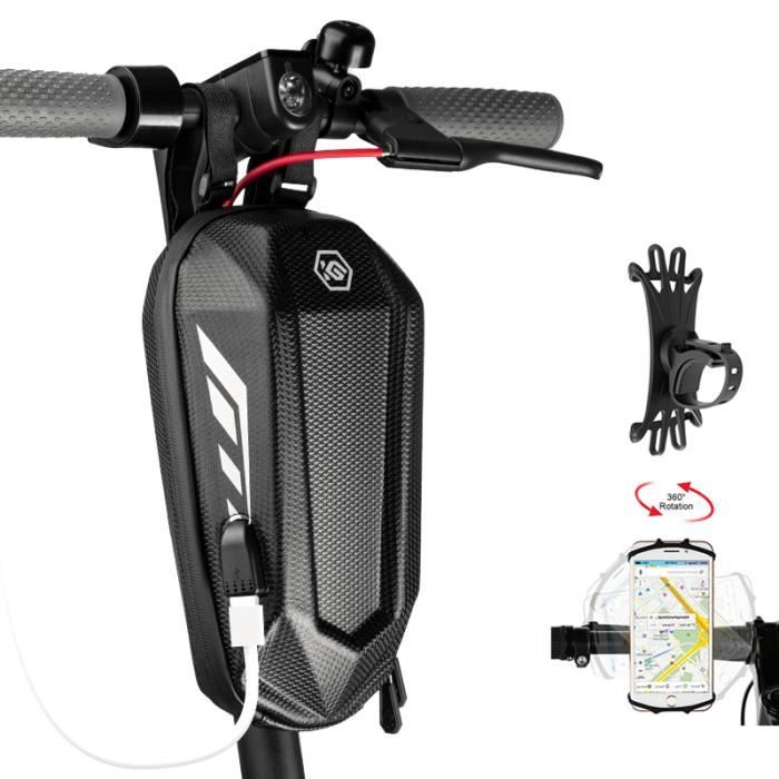 SENSBUN Sacoche Trottinette Électrique Xiaomi MI PRO Imperméable Grande Capacité et Support de Smartphone Pour Adulte L Noir