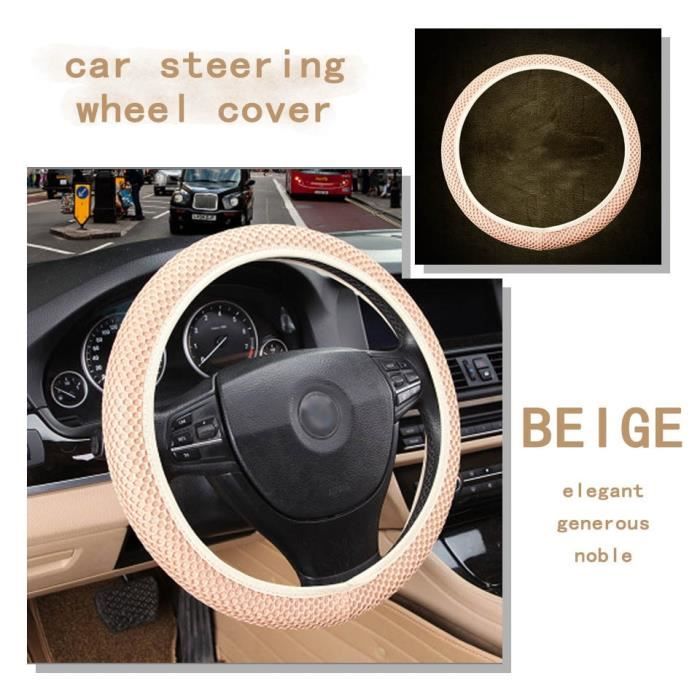 Couvre volant,Housse de volant de voiture, respirante et antidérapante, bricolage Abarth Fiat 500 Mercedes W204 W203 - Type Beige