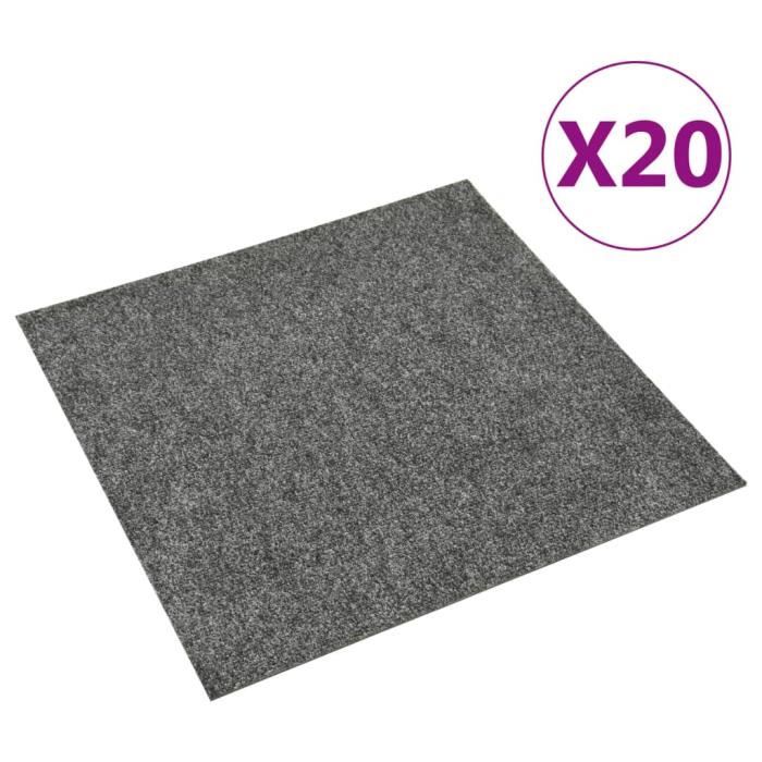 Dalles de tapis de sol 20 pcs 5 m² Gris foncé @TXY159