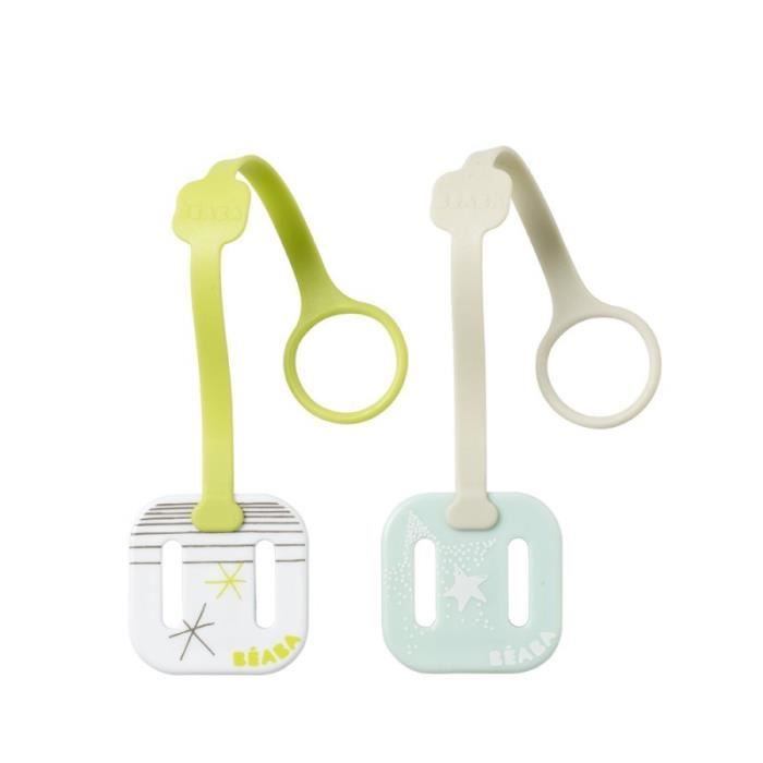 Beaba - Attaches sucettes Poudré Bleu lot de 2