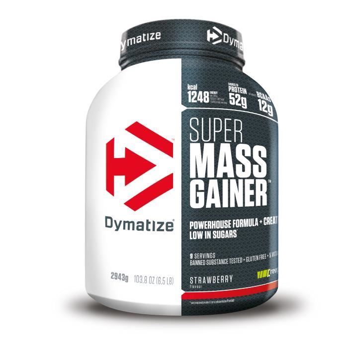 Super gagneur de m 2943g Fraise Dymatize Gainers - Prise de Masse