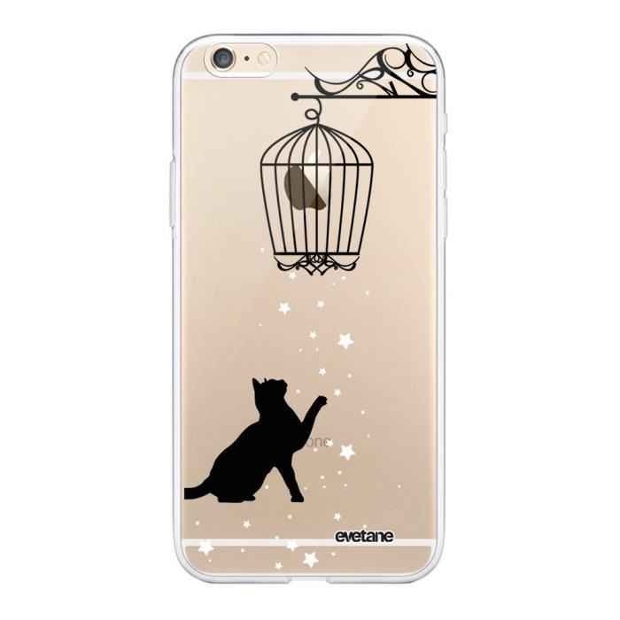 Coque iPhone 6 iPhone 6S 360 intégrale transparente Chat Ecriture Tendance Design Evetane