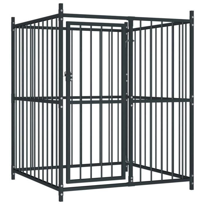 EXBON-Milaya Chenil extérieur pour chiens 120 x 120 x 150 cm