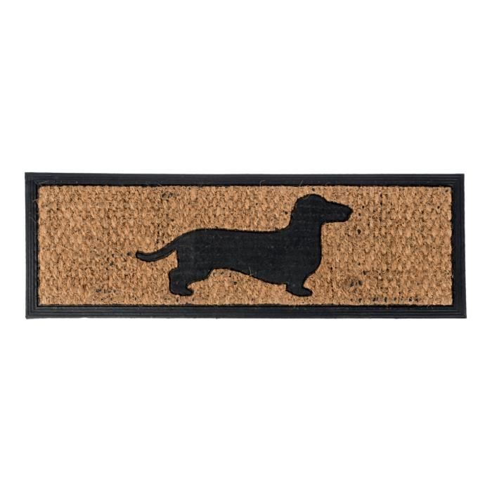 Paillasson Coco et Caoutchouc motif chien, 75 x 25 cm