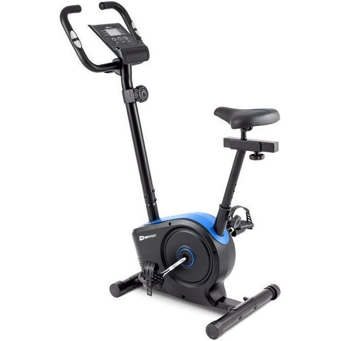 HOP-SPORT Vélo d’appartement HS-2050H Sonic – Roue d’inertie de 7kg- Max 120 KG - Vélo dimensions compactes - Réglable (Bleu)