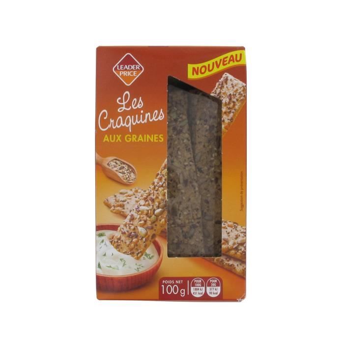 Craquines aux graines Leader Price - 100g