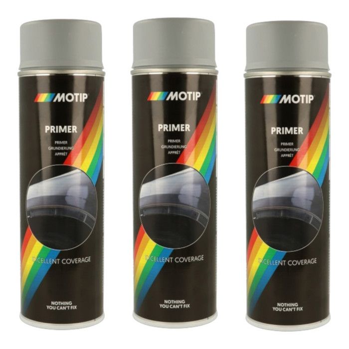 LOT 3 BOMBES APPRET PRIMER GRIS 500ML MOTIP