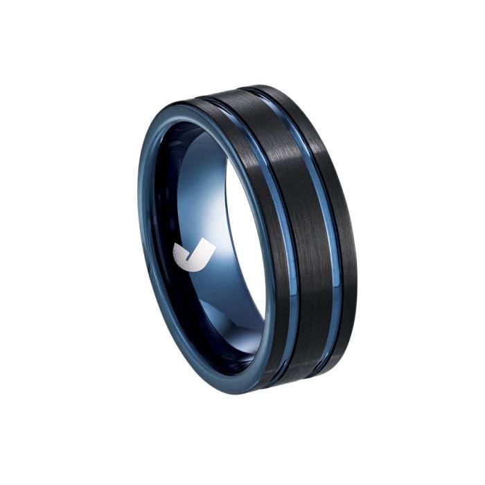 Jourdan Bijoux - Bague homme - OU021H - Tungstène - Anneau bicolore - Taille 58