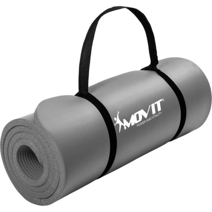 MOVIT Tapis de gymnastique 190cm x 60cm x 1,5cm, gris